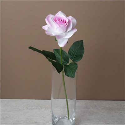 Цветок искусственный Роза 42 см / GR-007 /уп 60/720/силикон (бело-розовый)