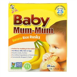Hot Kid, Baby Mum-Mum, рисовые галеты с бананом, 24 шт., 50 г (1,76 унции)