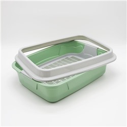 Туалет с бортом с сеткой, 45×34×15 см, серый/оливковый