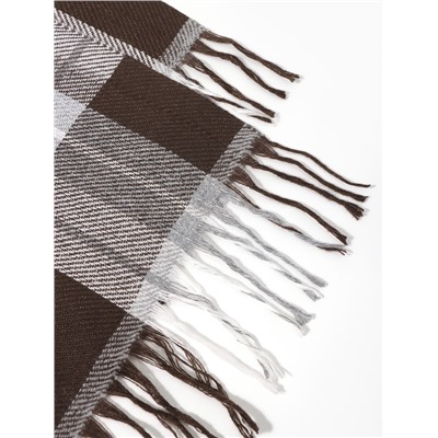 Плед «Элис» 150×200 см, белый/серый/коричневый