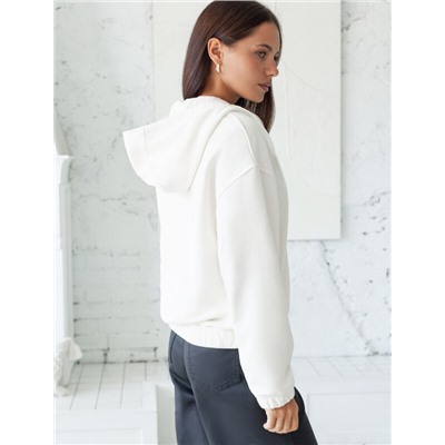 Зип худи на молнии из эластичного футера двухнитки с резинкой по низу и манжетами