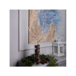 Светодиодная ветка 70 см, 20 LED, серебристая, батарейки AAх2 (не в комплекте), свечение белое