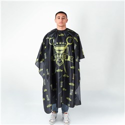 Пеньюар парикмахерский, с крючком, чёрный, жёлтый