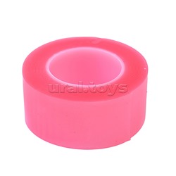 Клейкая лента двусторонняя, розовая, многоразовая, 3х30мм, толщина 0,7мм