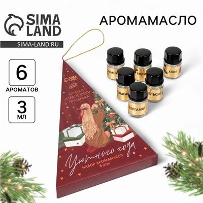 Аромамасла новогодние «Уютного года», набор 6 шт., 3 мл