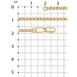 Цепь из золочёного серебра - Двойной ромб, 45 см (сечение проволоки 0,2 мм) 925 пробы V1040050145дв.ромб