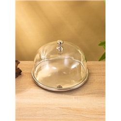 Тортовница со стеклянной крышкой, 20.5×20.5×16 см, нержавеющая сталь