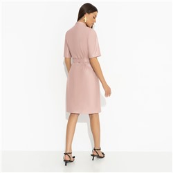 Платье из экокожи, Счастье свободы (peach, с поясом)