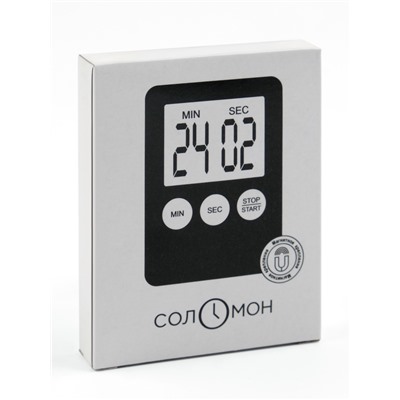 Таймер кухонный "Соломон" на магните, с настольной подставкой, электронный, 5.3 х 7 см
