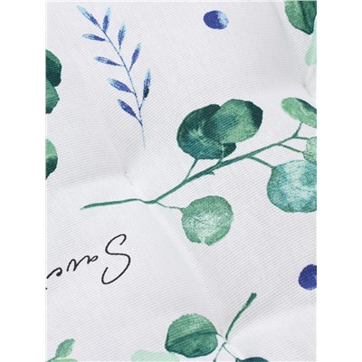 Подушка на стул «Доляна» Eucalyptus, 42×42×7 см, белая