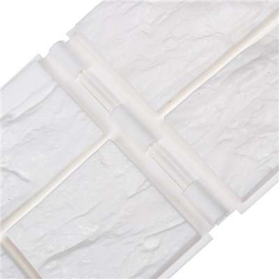 Ограждение декоративное, 24×177.5 см, 5 секций, пластик, белое, «Камень»