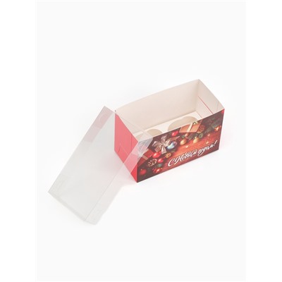 Коробка для капкейка «С Новым годом», 16×8×10 см