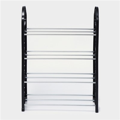 Обувница Доляна, 4 яруса, 42×19×58 см, чёрная