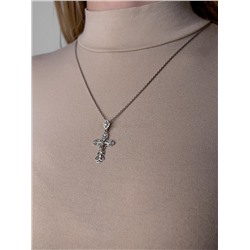 Крест из серебра с фианитами родированный - 4,1 см 925 пробы К3-251р200