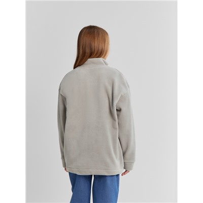 Свитшот флисовый детский MINAKU: Fleece Soft, серые, рост 116 см