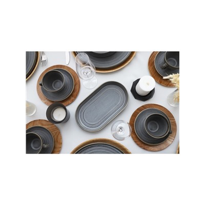 Блюдо Magistro Urban, 260 мл, 18×9.8×2.5 см, овальное, фарфор, серый