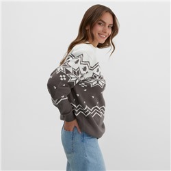 Свитер вязаный новогодний KAFTAN Scandinavia, размер 50, серый