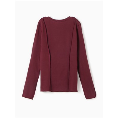 Лонгслив с декоративными швами MIST, размер 42, бордовый