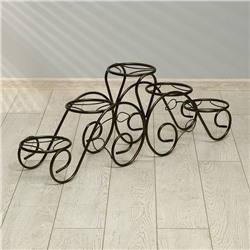 Подставка для цветов, напольная, на 5 горшков, d=14 см, бронзовая, «Кружево»