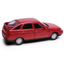 Машина металл ваз-2112 12 см, двери, багаж, вишневый, в коробке