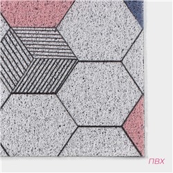 Коврик придверный Доляна «Соты», грязезащитный, вырезной, 80×120 см