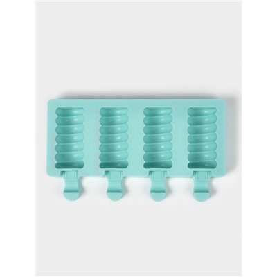 Форма для мороженого Доляна «Моника», силикон, 19.5×11 см, 4 ячейки (6.7×3.2 см), МИКС