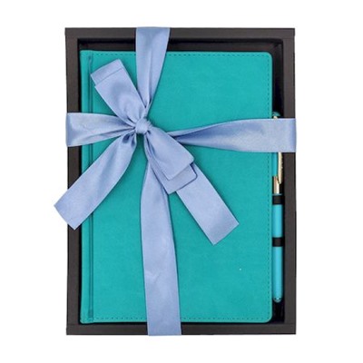 Подарочный набор Ежедневник недатированный А5+ 272 стр. "VELVET" (МОРСКАЯ ВОЛНА)+ ручка 3-115/15-2 Bruno Visconti