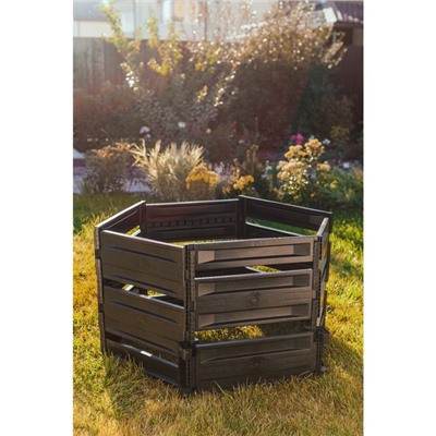 Компостер пластиковый, 600 л, 125 × 105 × 70 см, чёрный