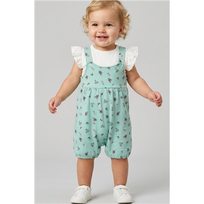 Комплект детский трикотажный для девочек: джемпер (футболка), полукомбинезон PLAYTODAY, 1240131