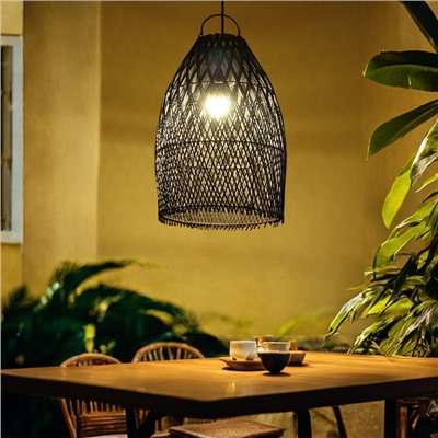 Светильник потолочный из ротанга «Пати», 1×120 Вт, Е27, 30×30×45 см