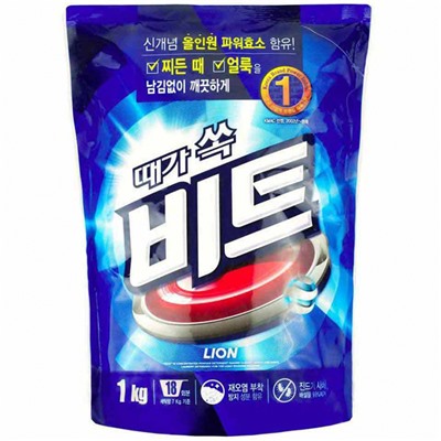 LION BEAT Концентрированный стиральный порошок с отбеливателем (Pouch) 1000 г