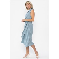 Платье с кокеткой (серо-голубое) П10489