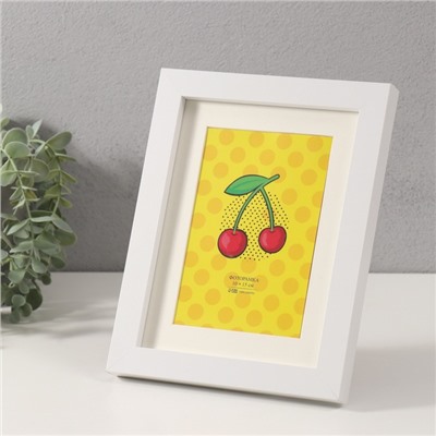 Фоторамка для фото 10×15 см с паспарту «Аллегра», МДФ, белая, 2×18×23 см