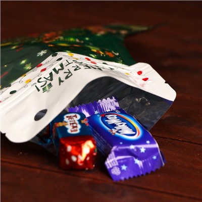 Пакет подарочный новогодний, с zip - lock застежкой, 12×20.5 см