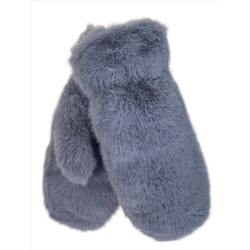 Зимние меховые женские варежки,  цвет серый