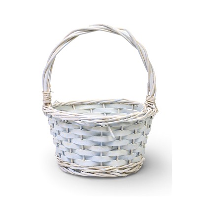 Корзина плетёная для хранения, 28×20×11 см, ручка h=14 см, ива, белая, Greengo