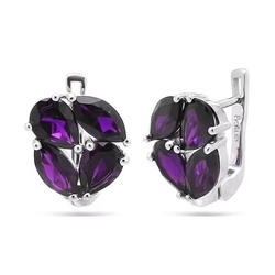 Серьги из серебра аметист, Лада