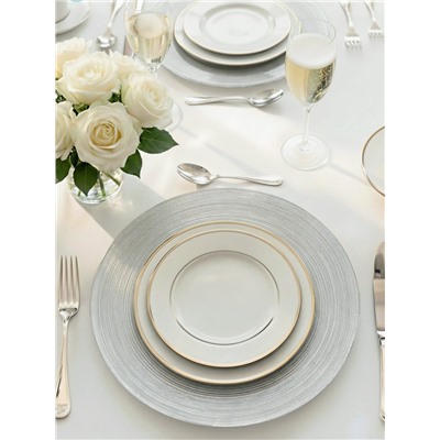 Тарелка подстановочная Wilson&Young Silvery, d=33 см, стекло, серебристая