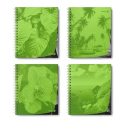 Тетрадь  48л  клетка на спирали пластик. обложка, ч/б запечат. титульн.лист "Тайны природы" лайм 01546(Т208) SVETOCH