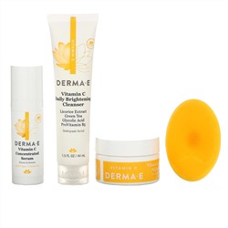 Derma E, Brighten & Go, дорожный набор косметики Clean Beauty из 5 предметов