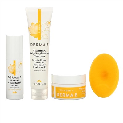 Derma E, Brighten & Go, дорожный набор косметики Clean Beauty из 5 предметов