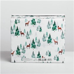 Коробка подарочная новогодняя складная «Лесная сказка», 31×25.5×16 см, Новый год