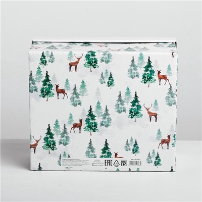Коробка подарочная новогодняя складная «Лесная сказка», 31×25.5×16 см, Новый год