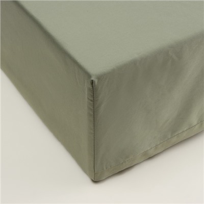 Простыня на резинке 1.5-спальная SL Home «Олива», 140×200+30 см, оливковая, сатин