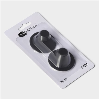 Крючки самоклеящиеся SAVANNA Black Loft, 2 шт., металл, 3×5.2 см, чёрные