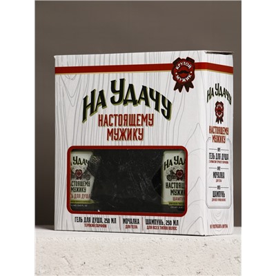 Подарочный набор «На удачу», гель для душа, шампунь для волос, мочалка для тела, Чистое счастье