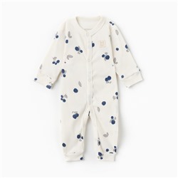 Комбинезон для девочки «Крошка Я» Blueberry, рост 86-92, молочный