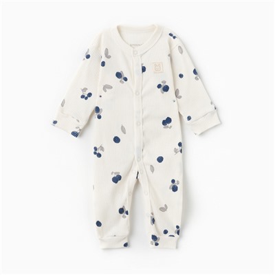 Комбинезон для девочки «Крошка Я» Blueberry, рост 86-92, молочный