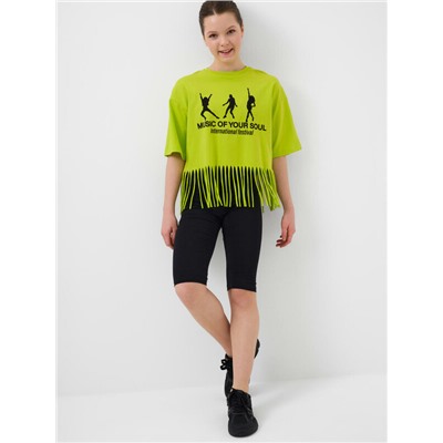 Комплект трикотажный для девочек: джемпер (футболка), брюки (легинсы укороченные)