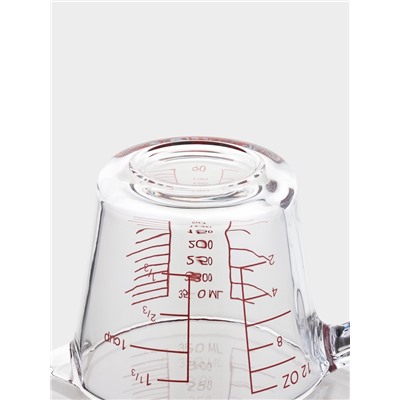 Кувшин мерный Доляна «Классика», 350 мл, 15×10.5×9 см, жаропрочное стекло, прозрачный